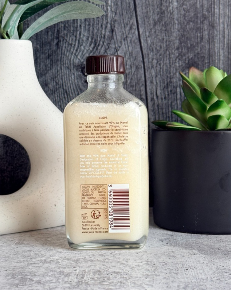 Yves Rocher Monoi de Tahiti Traditional Nourishing Oil 100ml 3.3oz - Brand New