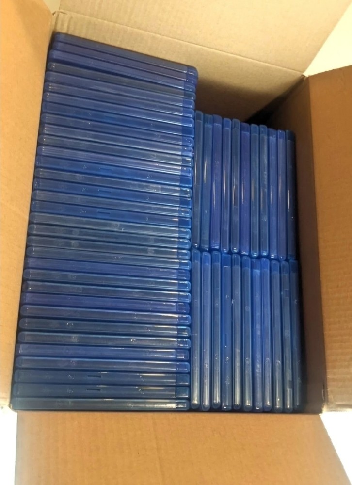 100 Used Blu-ray Single & Double Disc Cases Lot Empty Replacement Standard