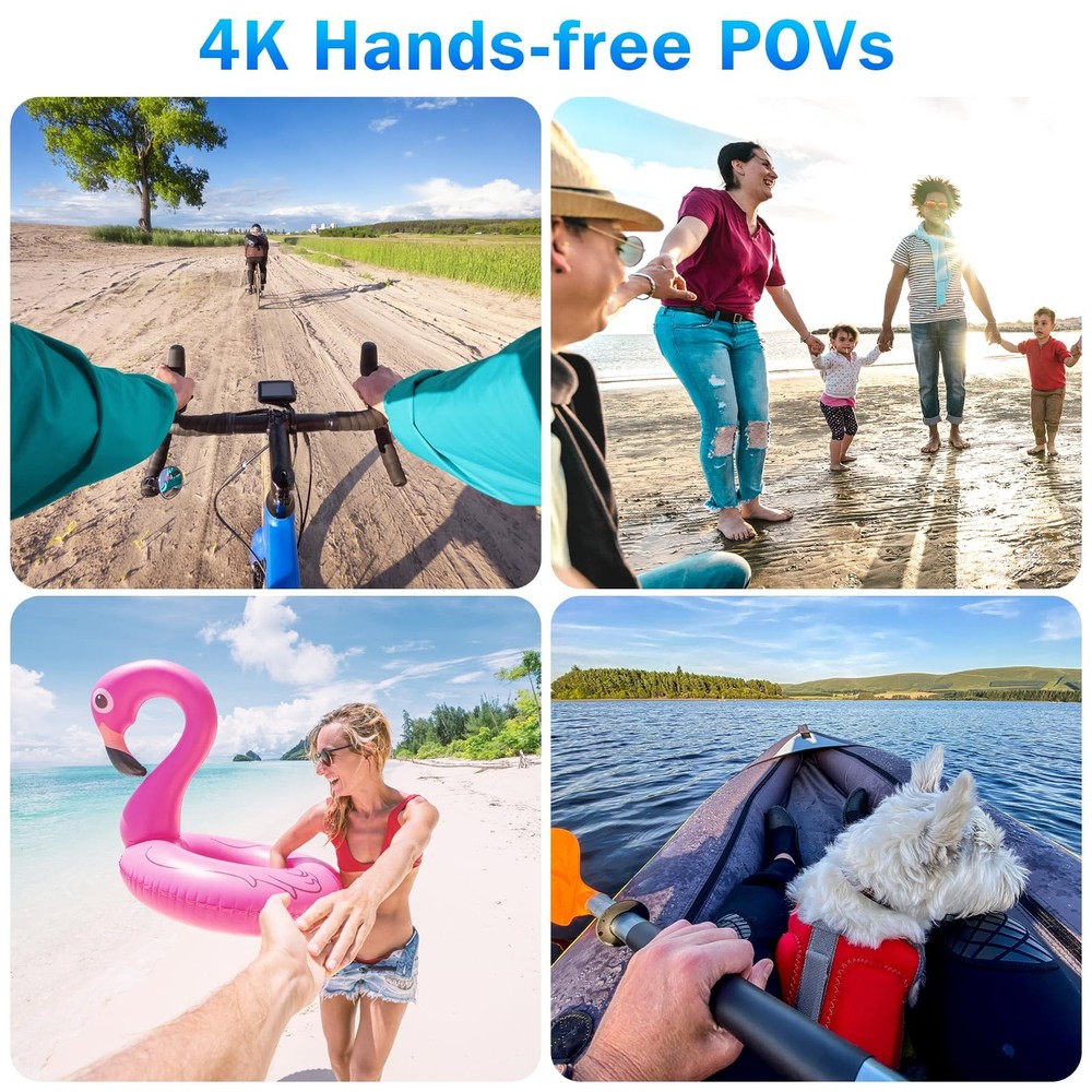 i3 4K Thumb Action Camera,Tiny Size,Mount Anywhere,Small Body Camera with Spr...