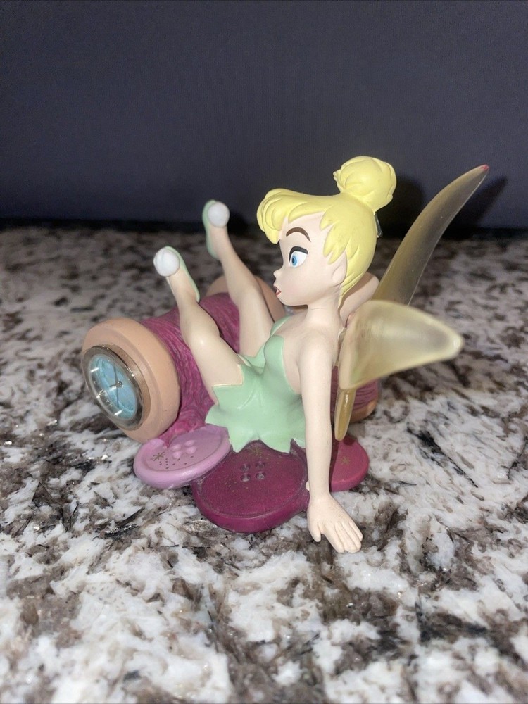 Disney Tinkerbell With Spool, Thimble, Buttons, And Timepiece