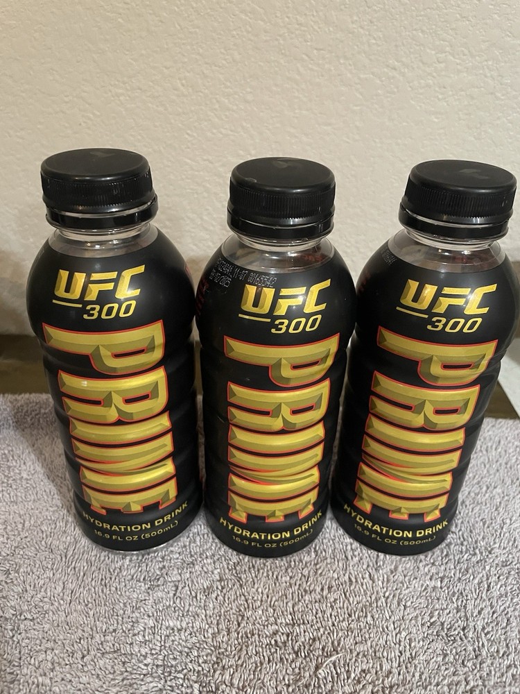 PRIME Hydration Drink UFC 300 ***EMPTY*** 3x Rare Limited Edition Empty Bottle
