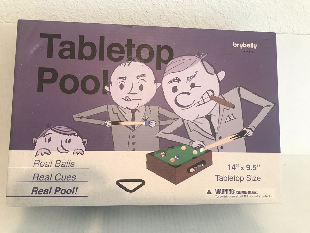 Mini Pool Table, Tabletop Billiards 14 X 9.5 in.