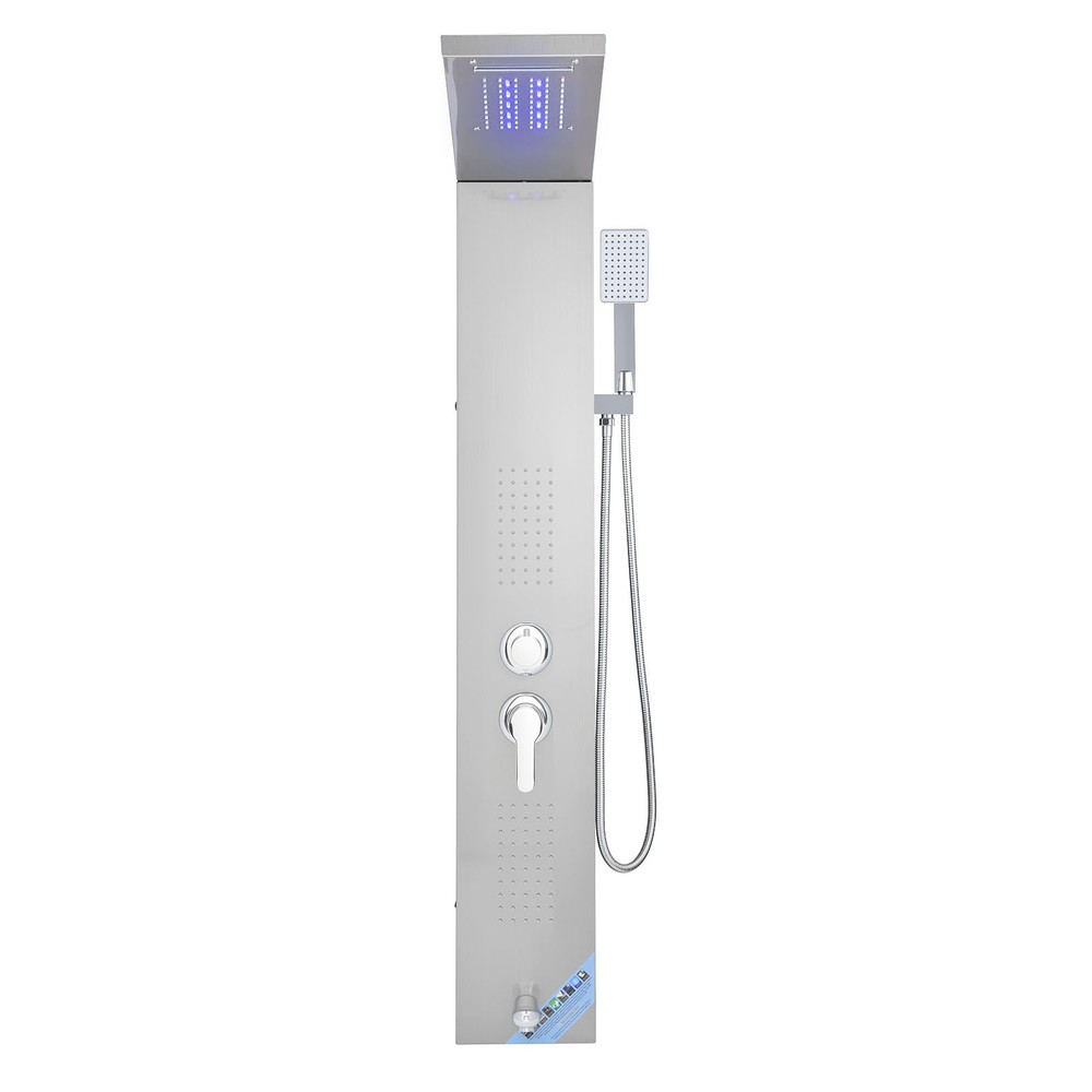 VEVOR Shower Panel Tower System Stainless Steel Column Rainfall Waterfall Head