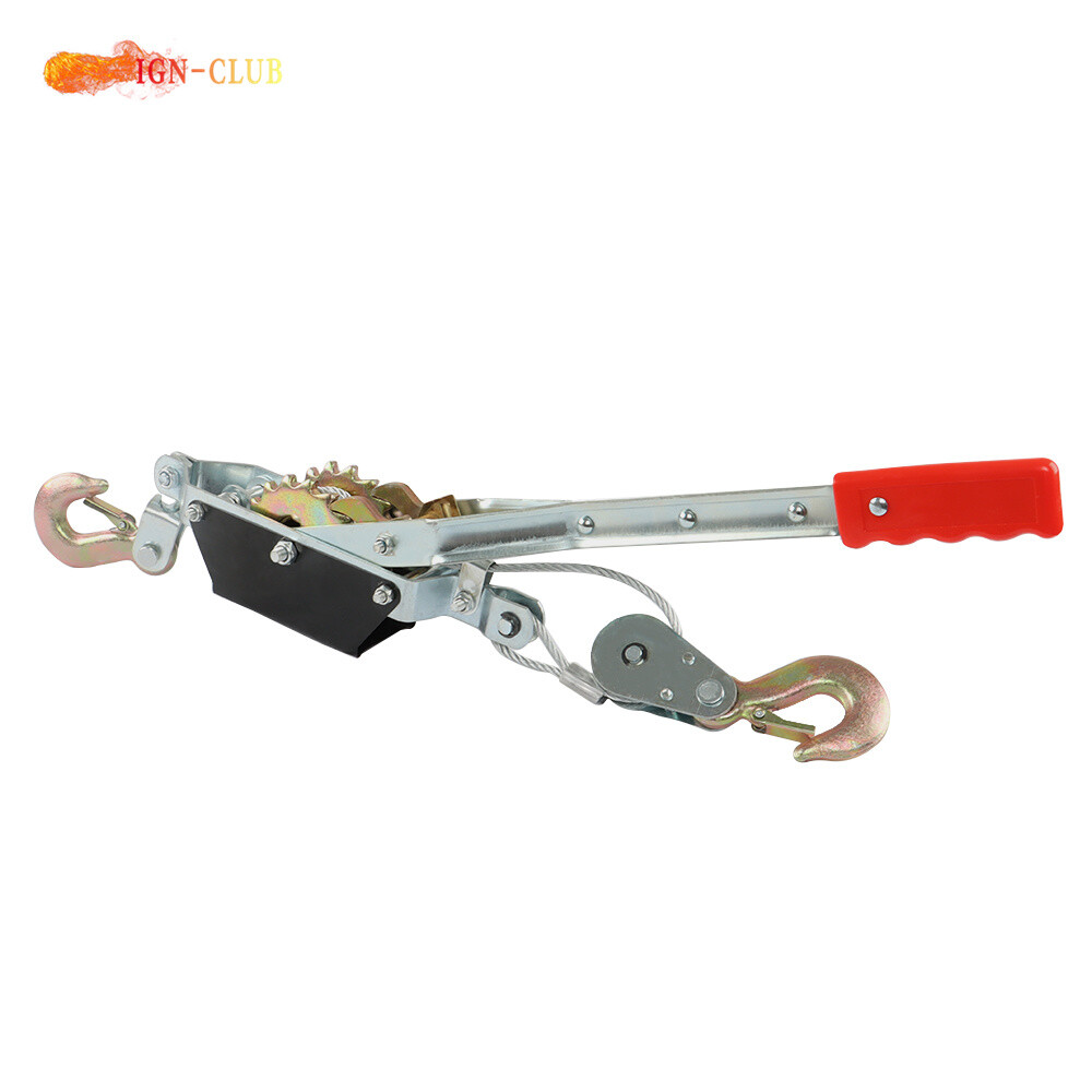 2 Ton Come Along Winch Heavy Duty 2 Hook Steel Cable Dual Gear Power Puller
