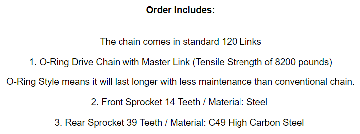 Red O-Ring Drive Chain & Sprocket Kit for Honda TRX400EX TRX400X 2005-2014