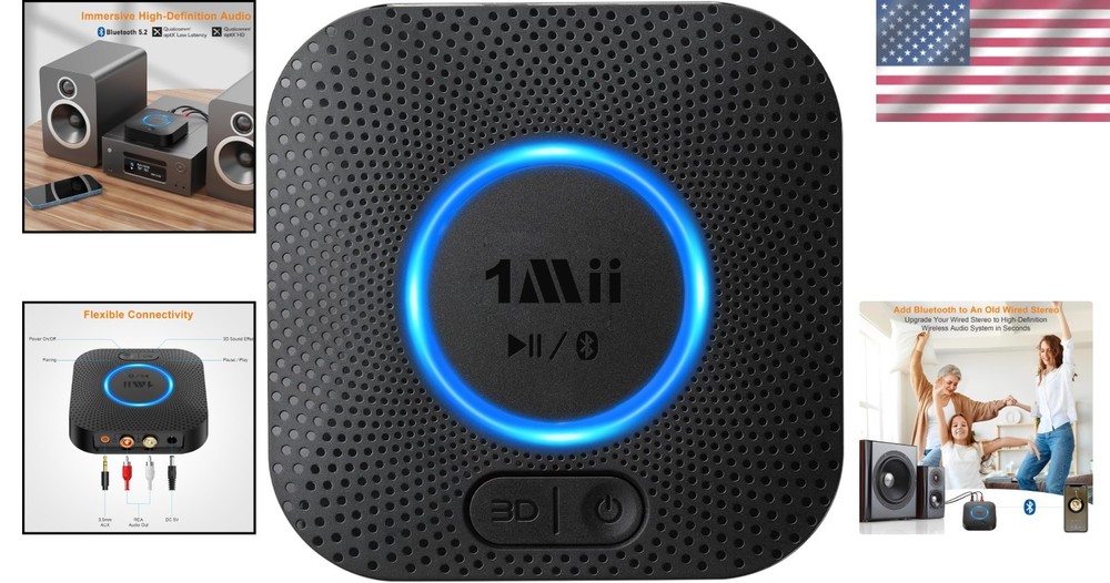 Hi-Fi Bluetooth Receiver with 3D Surround - aptX HD & 98FT Range for Streaming