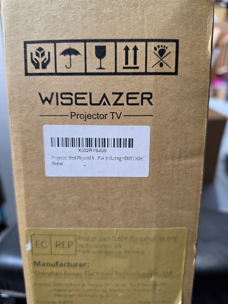 WiseLazer S20 Projector HDMI Native 1080P Miracast WiFi bundle w/ Case & Cable