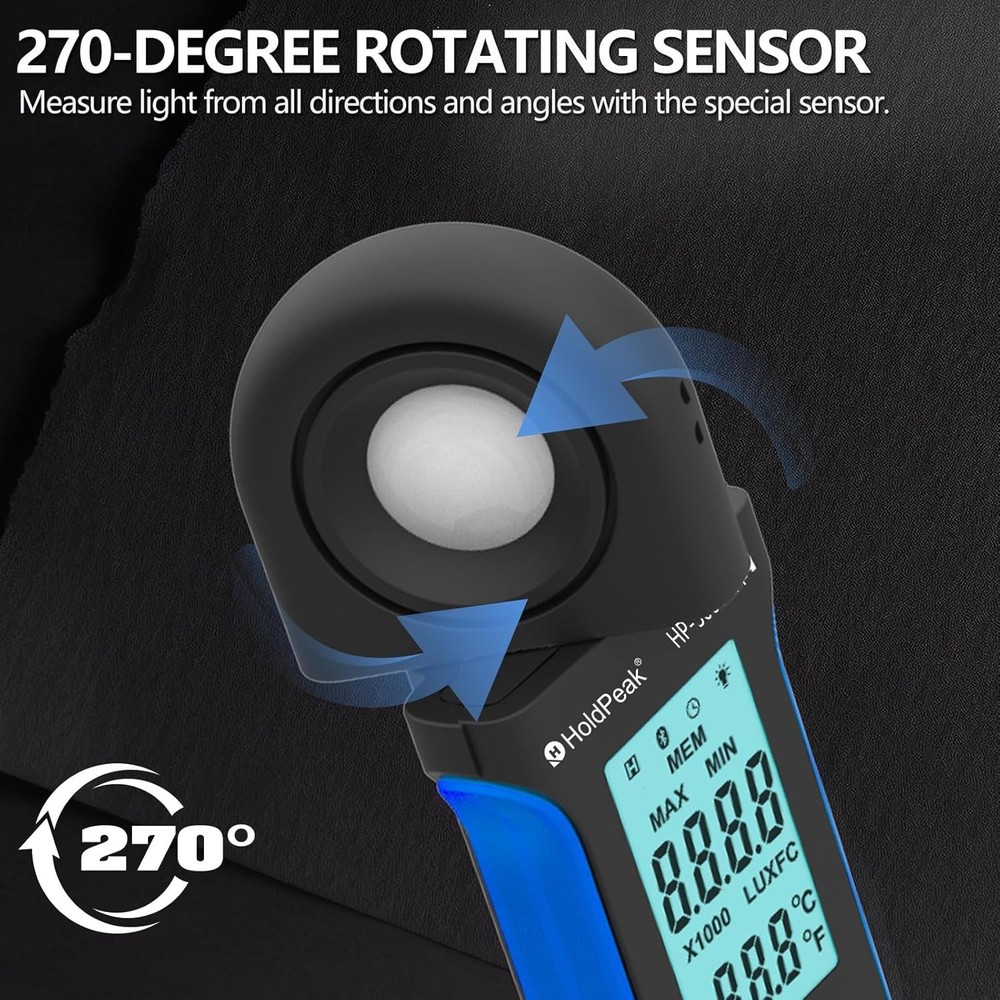 Versatile Light Meter for Measuring LED, Fluorescent, and Incandescent Bulbs