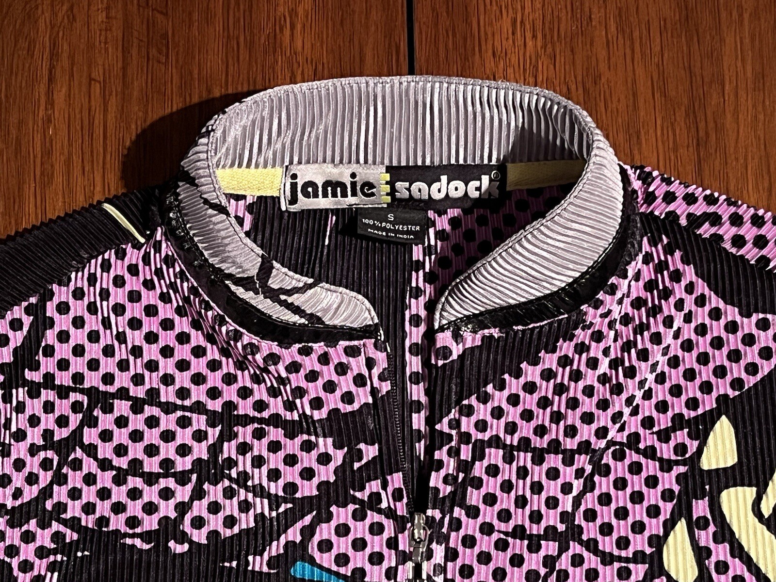 JAMIE SADOCK 1/4 Zip Short Sleeve Crinkle Ribbed Golf Top Shirt Size Small