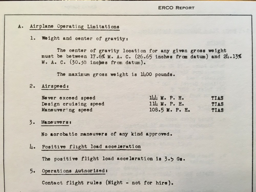 Ercoupe Model 415-D Airplane Flight Manual