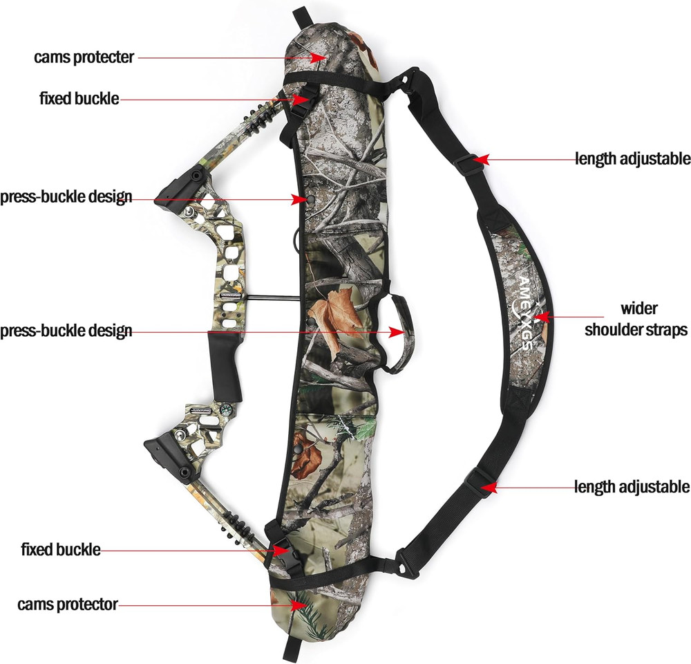 Archery Compound Bow Sling String Protector Cams Case Carrying Shoulder Strap Ho