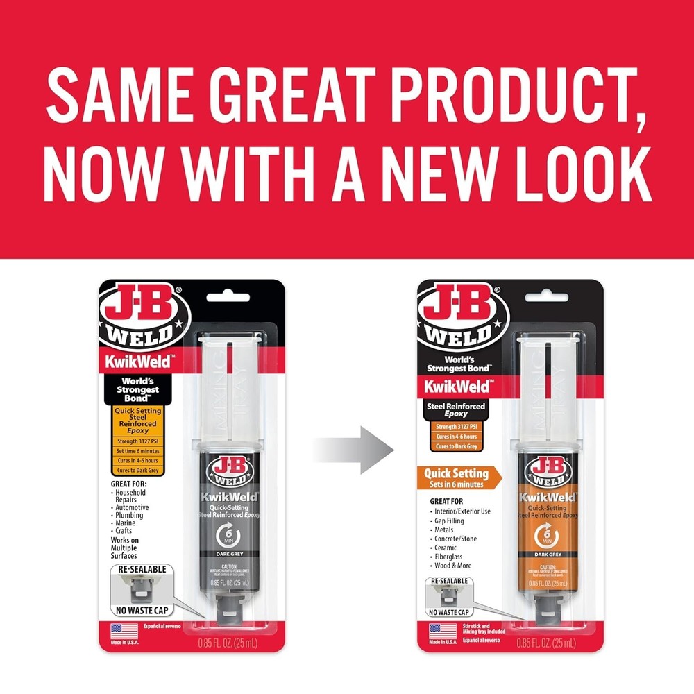 KwikWeld Fast Setting Epoxy - 2 Pack, 25ml Waterproof Adhesive for All Surfaces