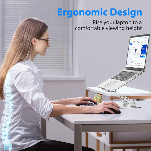 Laptop Stand for Desk, Adjustable Riser, Metal Foldable Computer...
