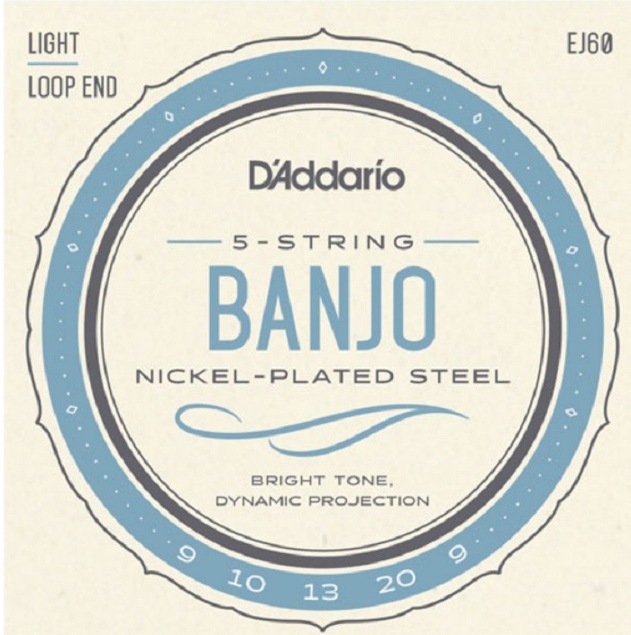 D’Addario EJ60 09-20 Light 5-String Nickel Banjo Strings