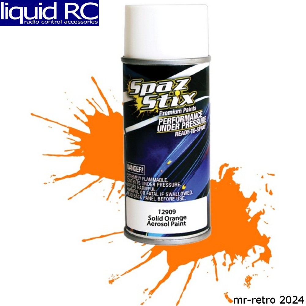 Spaz Stix 12909 Solid Orange Aerosol Paint 3.5oz Can