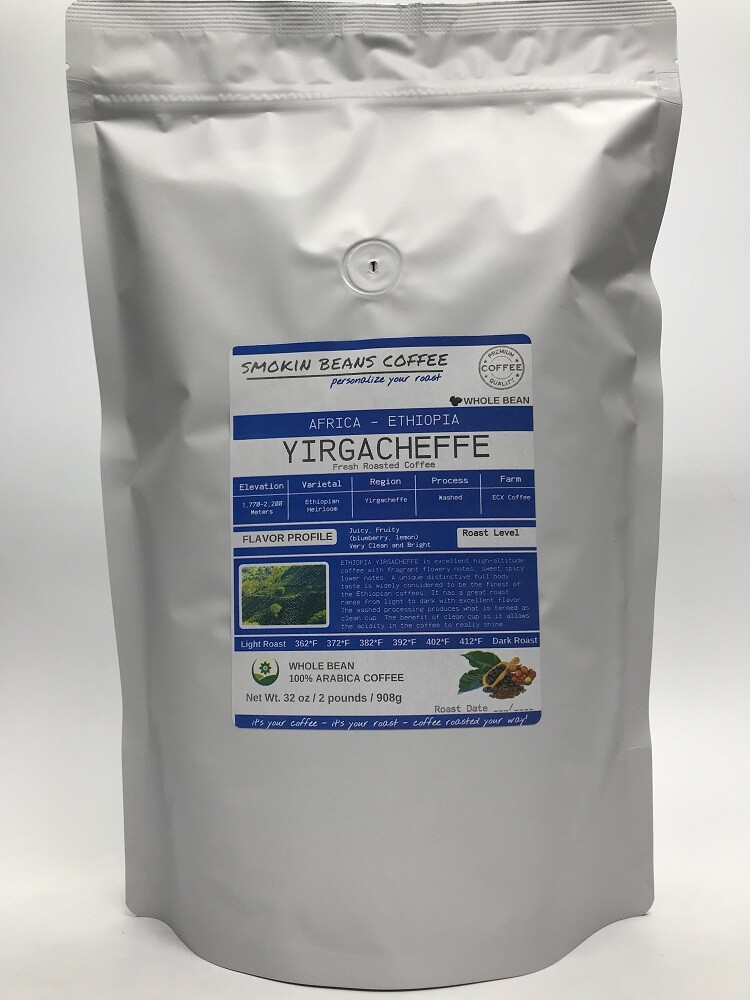 8oz/5lb - Ethiopia Yirgacheffe – African – Premium Fresh Roasted To Order Coffee