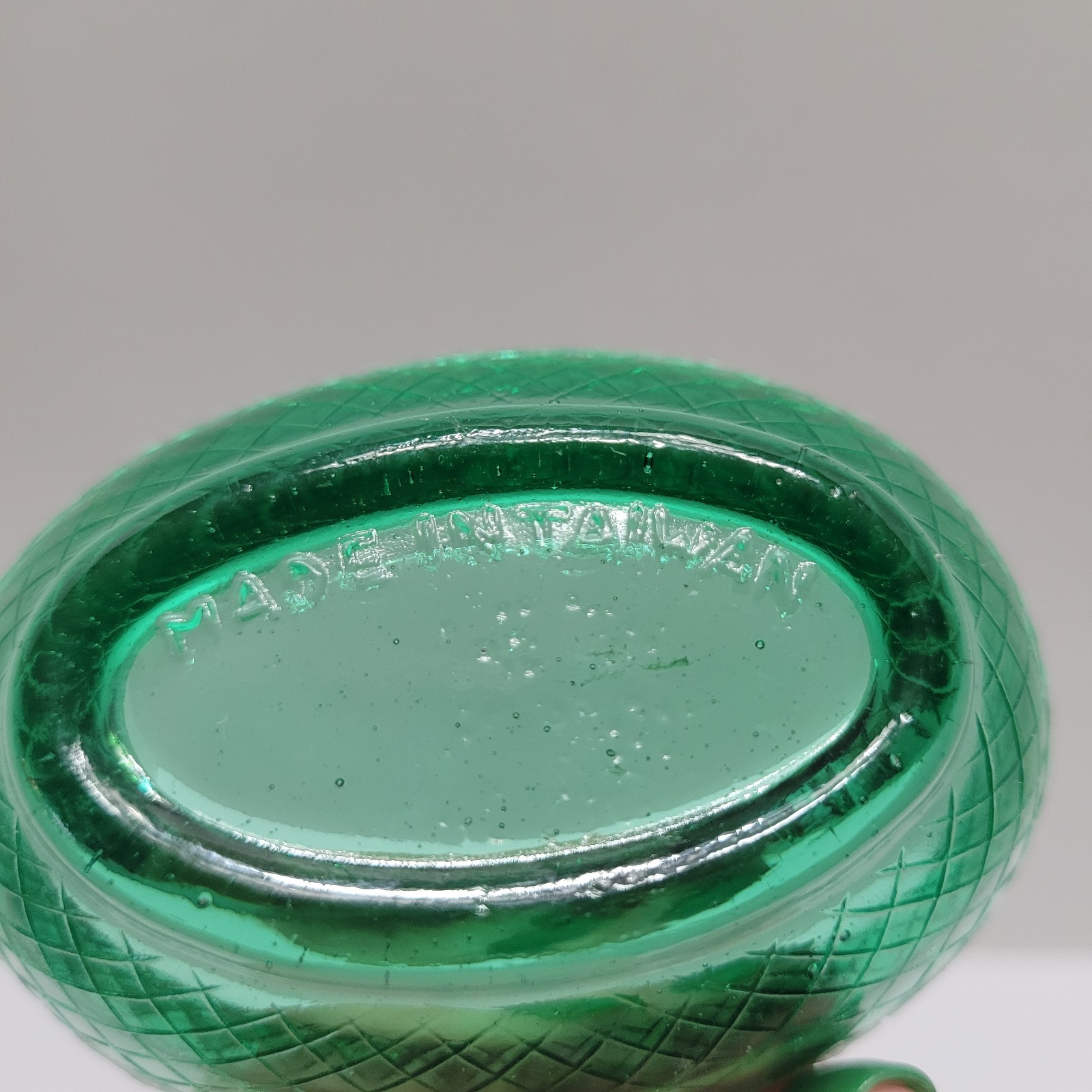 Vintage Green Glass Mini Hen On A Nest Salt Cellar Made In Taiwan 3.5" Chicken