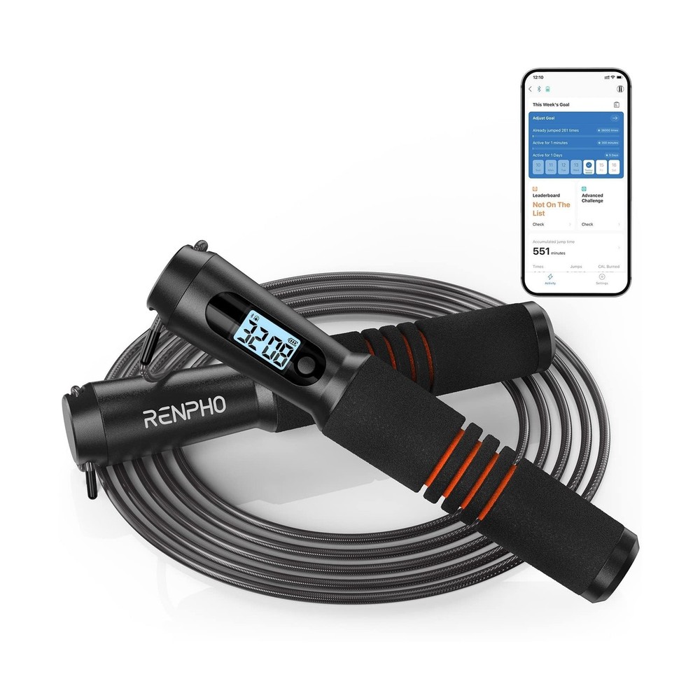 RENPHO Smart Jump Rope - APP Data Storage & Tracking & Analysis, Ta... Fast Ship