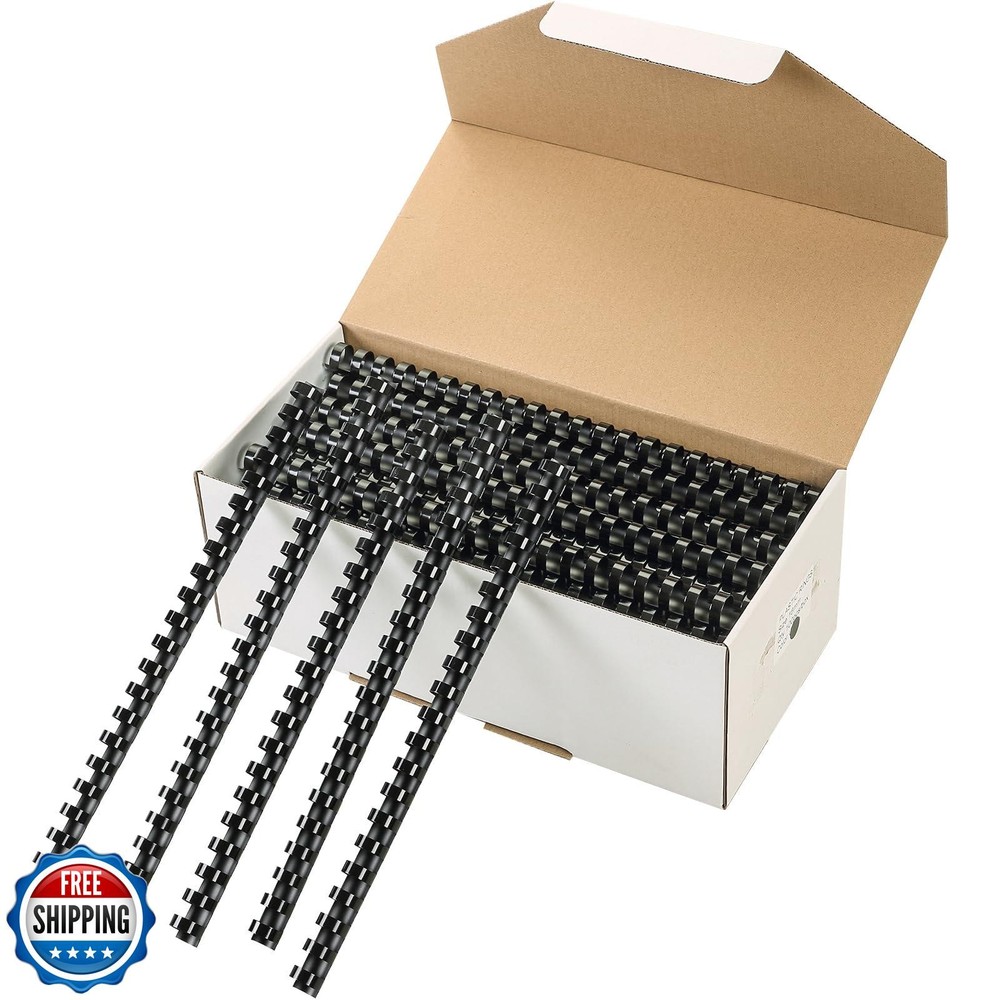 MYFULLY 100 Pack 21 Ring Plastic Comb Binding Spines | 5/8 Inch Diameter, 115