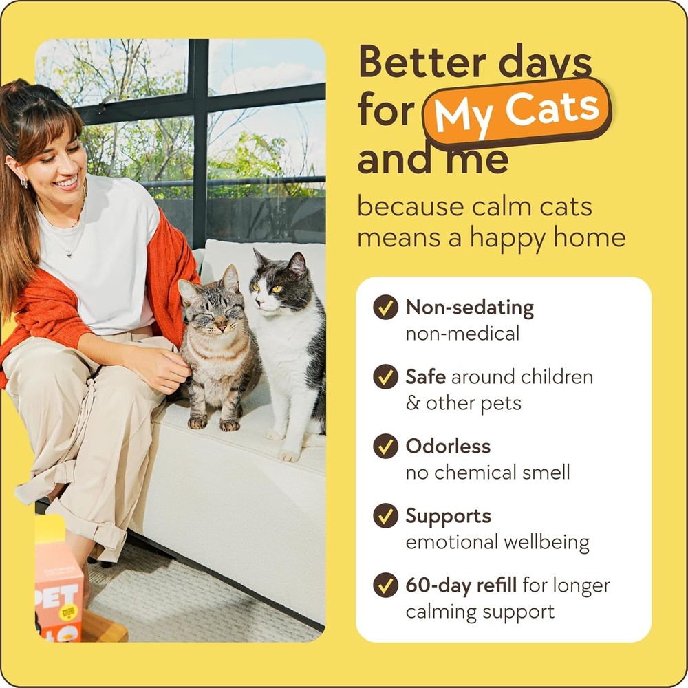 2-Pack 120-Days Cat Calming Diffuser Kits Dual-Pheromone Cat Diffusers Stress