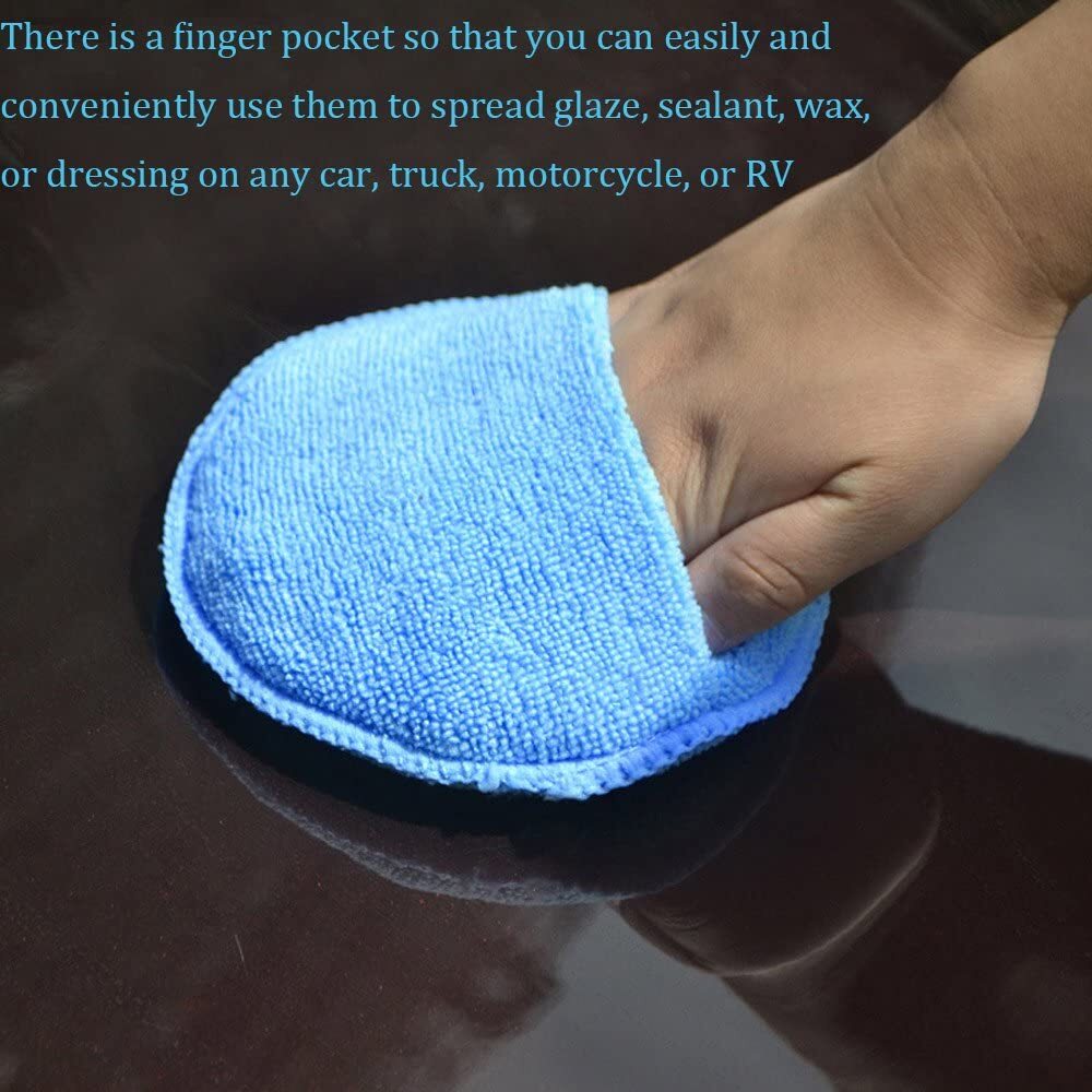 10PCS Microfiber Wax Applicator 5" Diameter Soft Microfiber Wax Applicator Pads