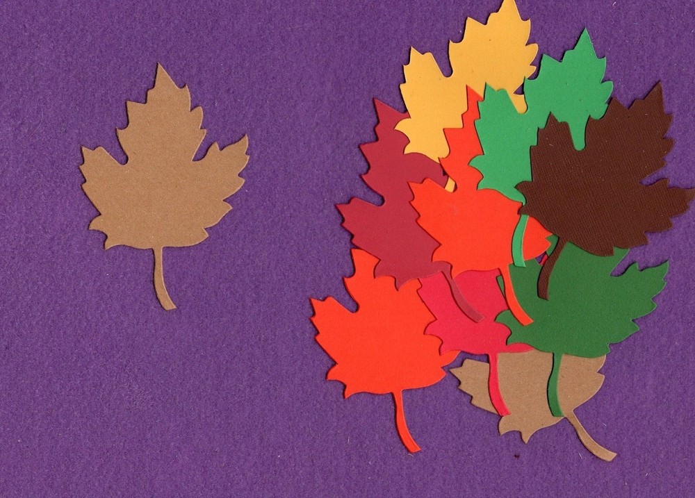 LEAF die cuts scrapbook cards