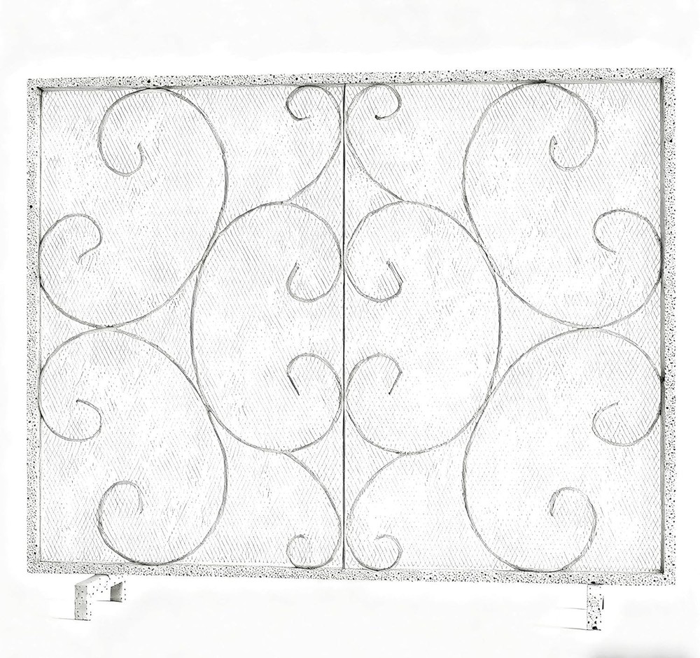 Single Panel Decorative Fireplace Screen Stand Alone Cover Handcrafted Durable