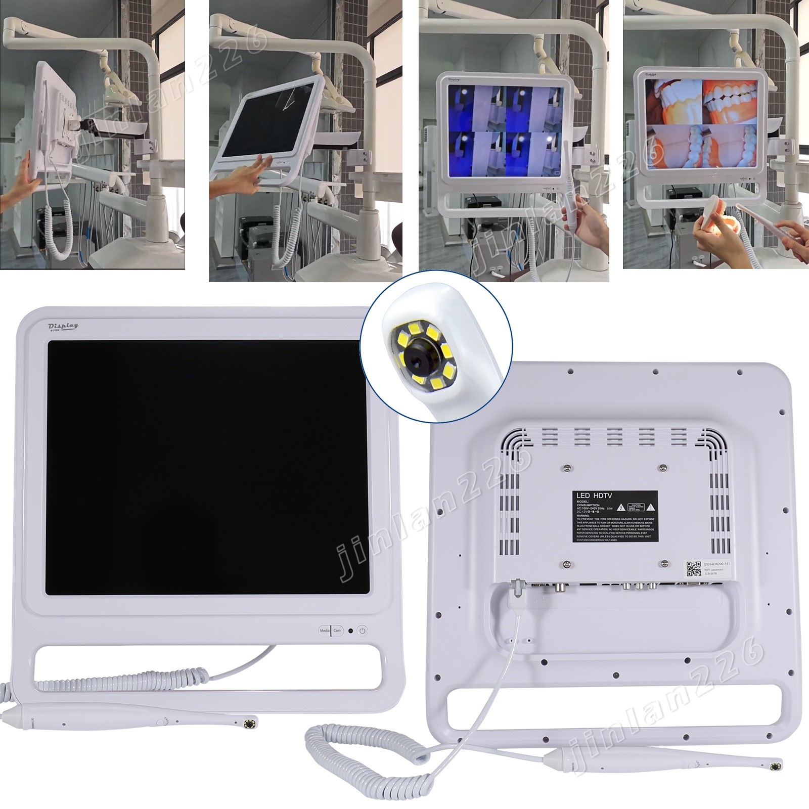 All-in-One Dental Intraoral Camera System HD 17 Inch Monitor & Steel Holder