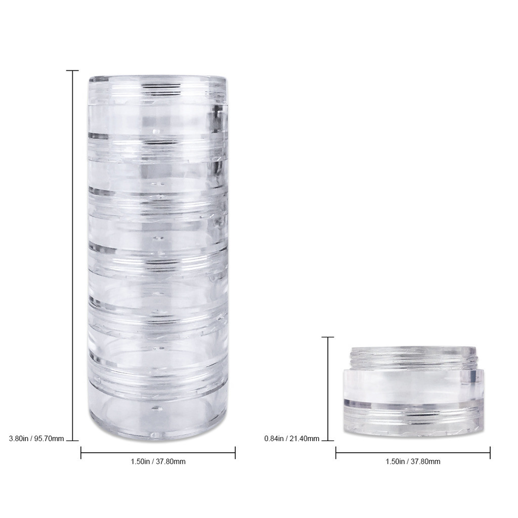 18 Pieces 10G/10ML Acrylic Stackable Clear Round Container Jar with Screw Cap