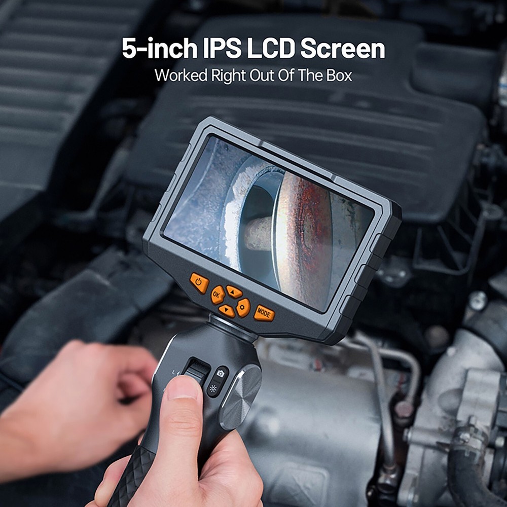 Articulating Borescope Endoscope Inspection Camera w/ Two-Way Articulation Head