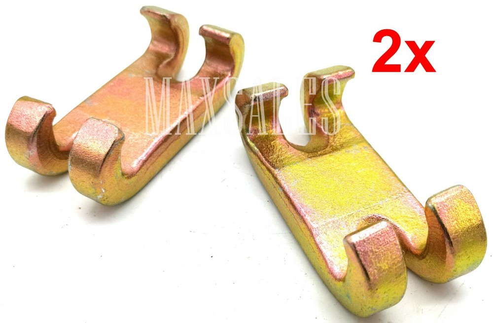(2) 3 Ton C-Clamp Double Claw Hook Chain Sorter Double Hook Bumper Hook