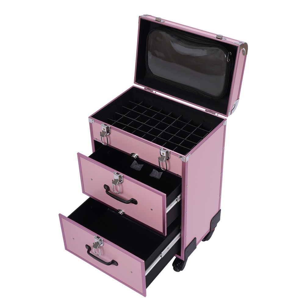 Professional Rolling Makeup Train Case Makeup Storage Organizer Cosmetic Trolley