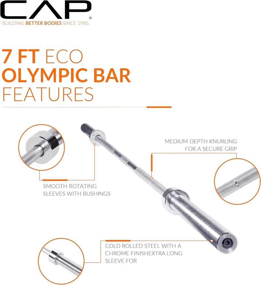 2-Inch Olympic 7 ft Barbell Bars | Multiple Options