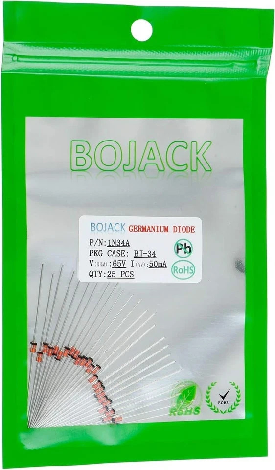 25 Piece 1N34a Germanium Diode Low Forward Voltage Electronics Component