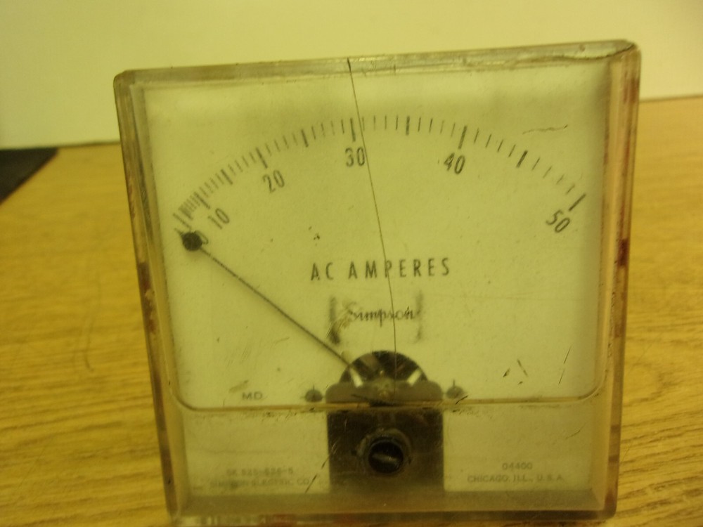Simpson 0-50 AC Amperes Panel Meter