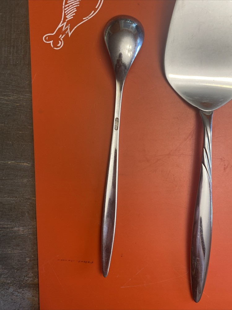 Stonegate Flatware- Solitude- Pie Serve- Ladle- Serving & Pickle Fork 6 Pieces