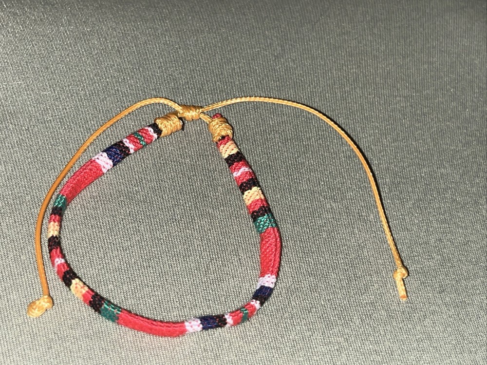 NEW BOHO BRAID THREAD FRIENDSHIP BRACELET ADJUSTABLE THICKER ORANGE