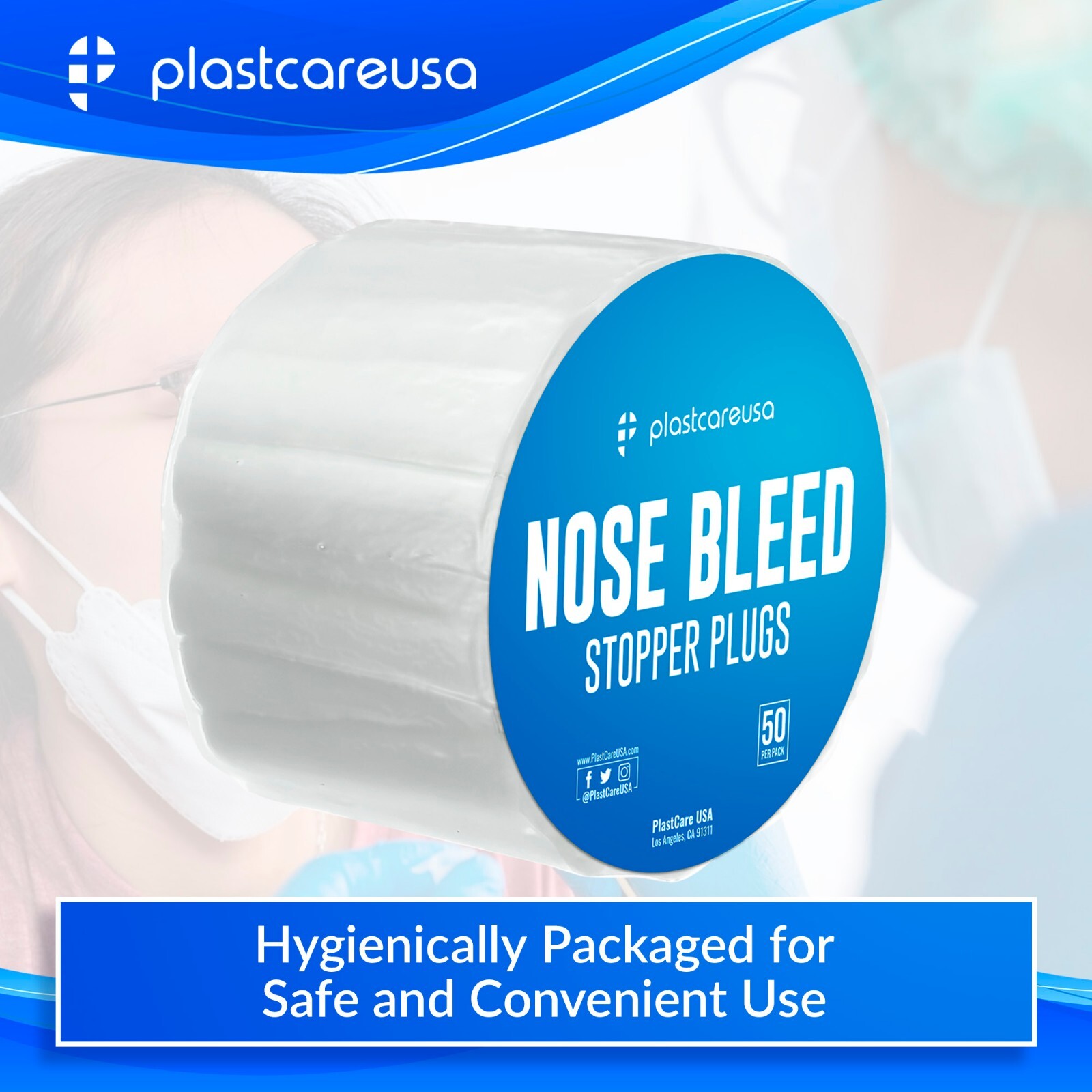 Nose Bleed Stop Plugs Cotton for Kids Adults (100 Pack) Extra Absorbent Blood