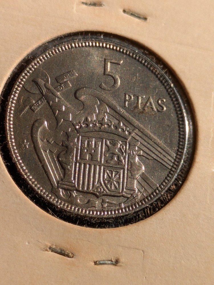 1957 ) Spain 5 PTAS Pesetas Uncirculated