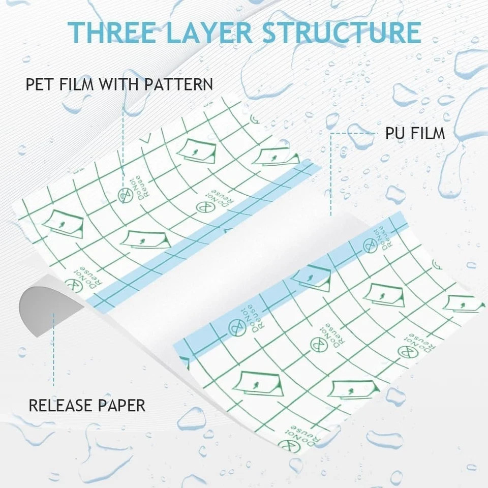 50 Pieces Transparent Stretch Adhesive Bandage Large Waterproof Transparent Film