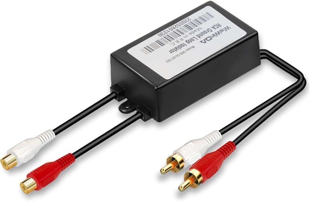 RCA Noise Filter Hum Eliminator Ground Loop Isolator No Affect Bass Quality I...