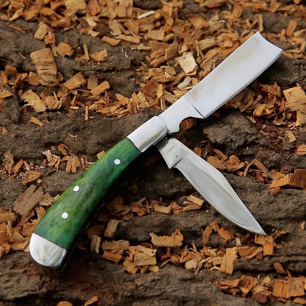 Two Blade Folding / Pocket Knife with ( Camel Bone Handle )