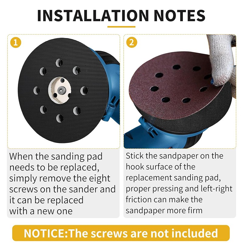 5" 8-Hole Hook&Loop Sander Backing Pad for Bosch RS032 RS031 3107DVS 3725DEVS
