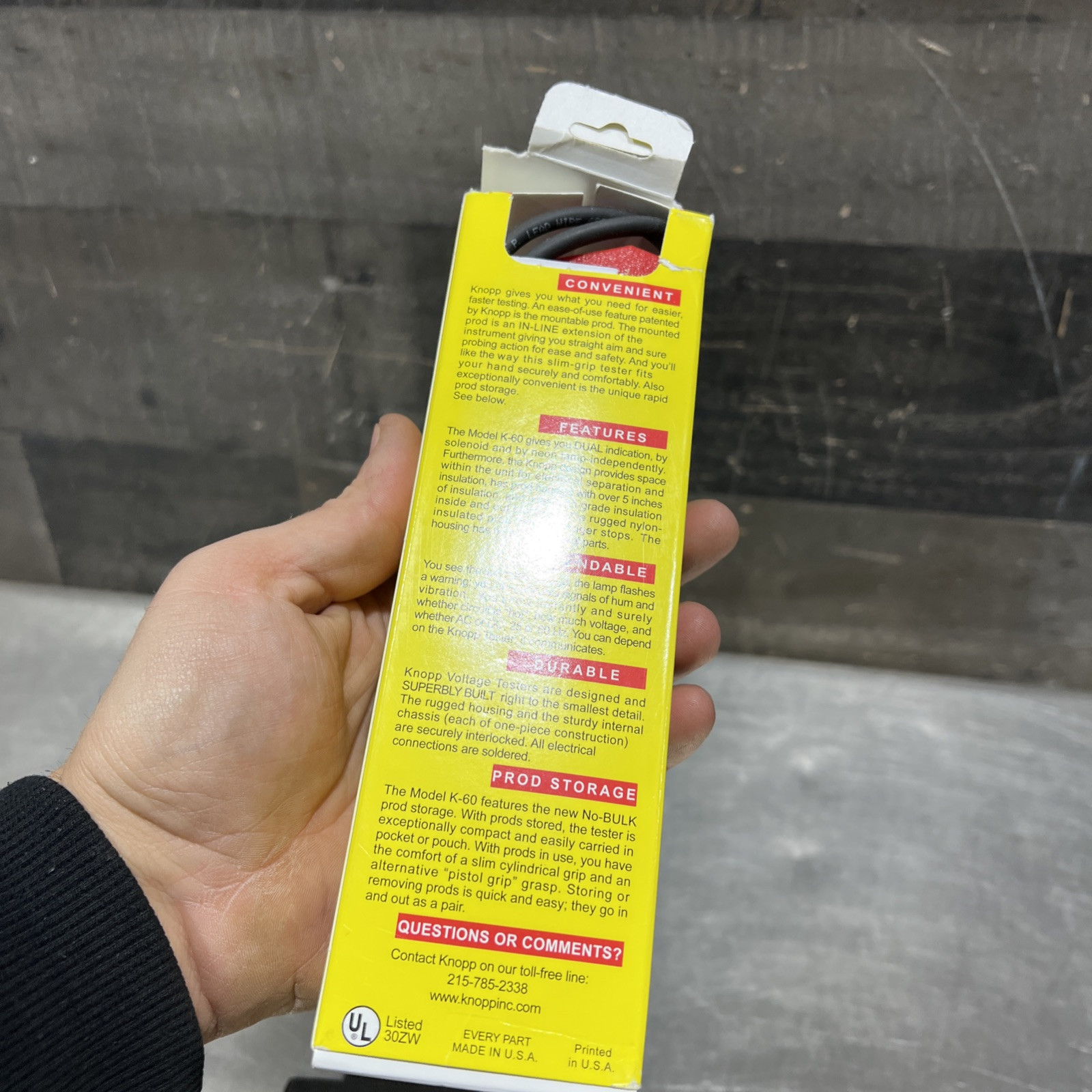 Knopp Inc K60 Voltage Tester 120v -600v AC DC Nos Surplus