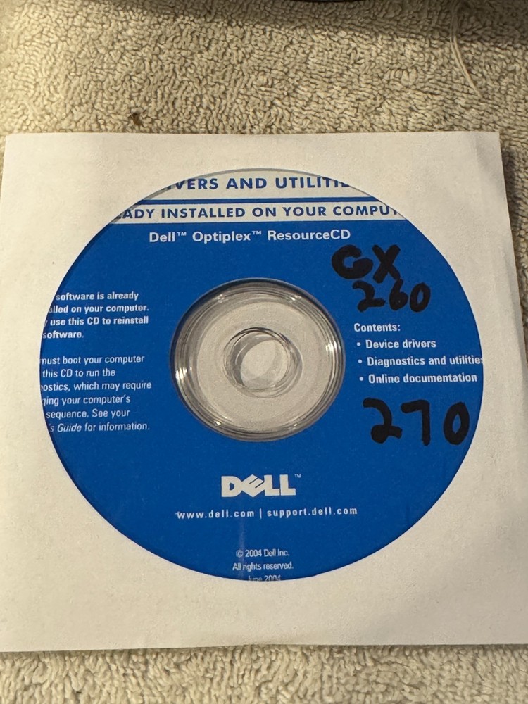 Dell Optiplex Resource CD - CD ONLY IN GOOD CONDITION!!!