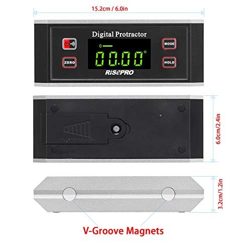 Inclinometer, RISEPRO® Digital Protractor Angle Finder Level Inclinometer
