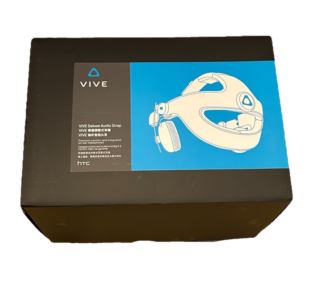 HTC Vive VR Headset System PC-Based Steam Powered W/Deluxe Audio Strap & Stands