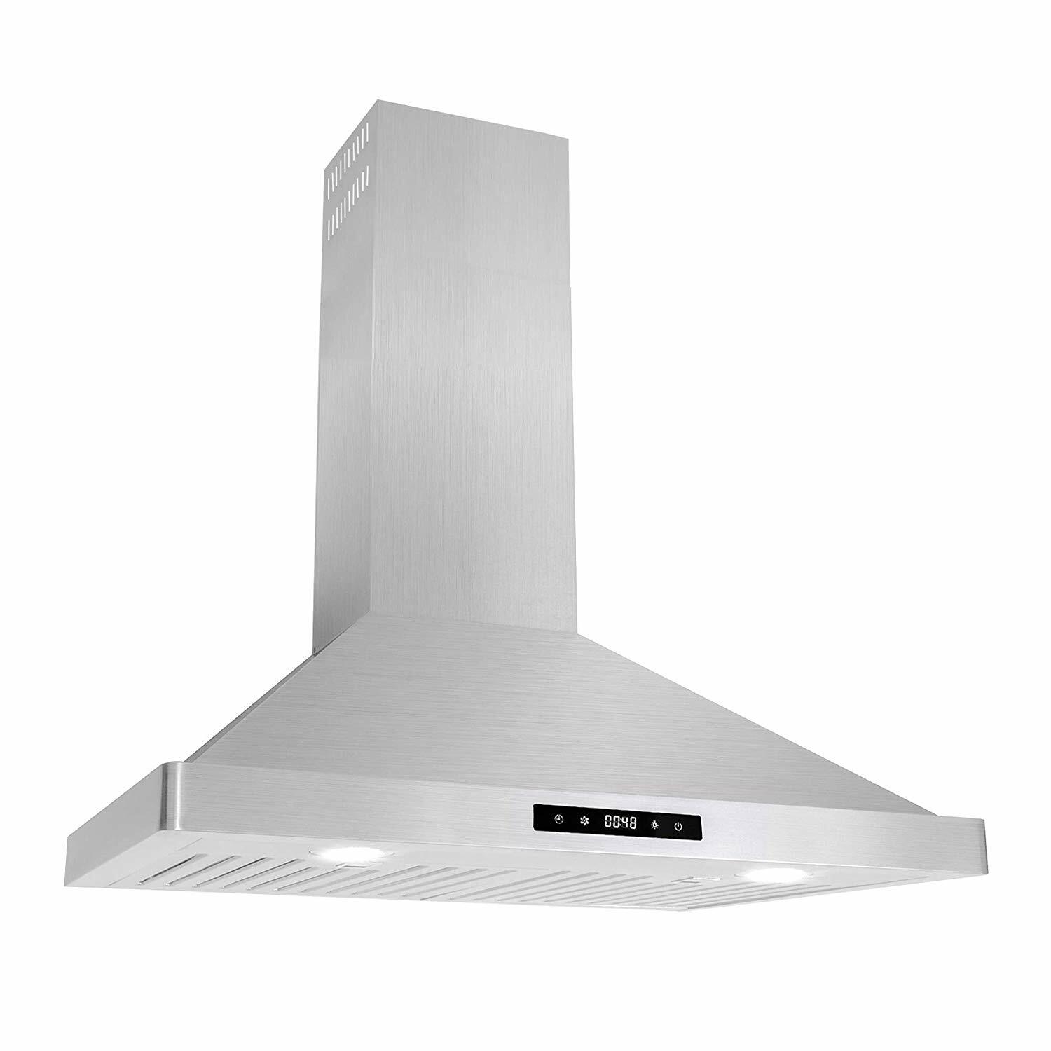 30 INCH WALL MOUNT VENT HOOD (OPEN BOX) STAINLESS STEEL, PERMANENT FILTERS, LED