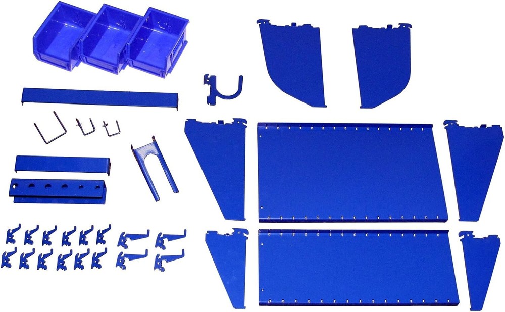 KT-400 Wall Control Slotted Tool Board Workstation Accessory Kit Pegboard - Blue