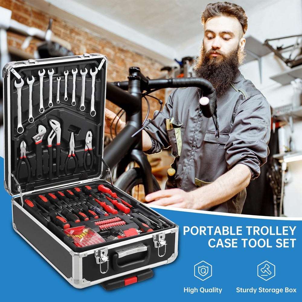 800 PCS Rolling Tool Box with Wheels Storage Cabinet Mechanic Tool Set